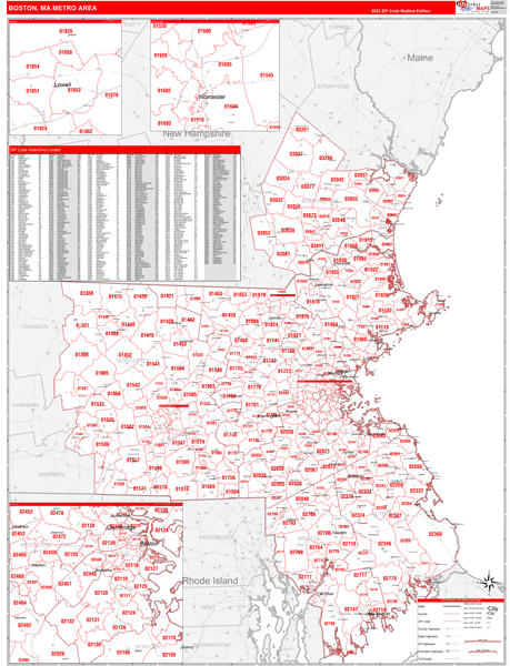 Boston-Cambridge-Newton Metro Area Map Book Red Line Style